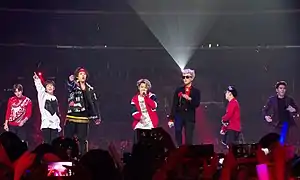Block B at the 2015 KCONFrom left to right: Jaehyo, Park Kyung, Zico, U-Kwon, P.O, Taeil, B-Bomb