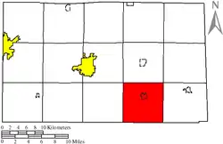 Location of Bloom Township in Seneca County.