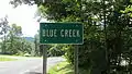 Blue Creek community sign.