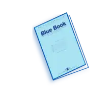 A typical exam blue book