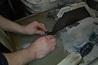 Sawing a block