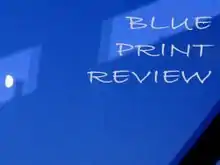 BluePrintReview logo on blue background