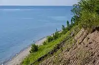 Lake Michigan from a hiking trail in the park