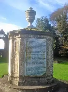 Boatswain's Monument 30m north-east of Newstead Abbey