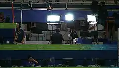 Teleprompter used during NBC Sports coverage of 2008 Olympics