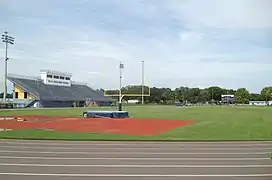 Grandstand, track and football field