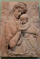 Madonna and Child with Four Cherubs, terracotta, originally with colour