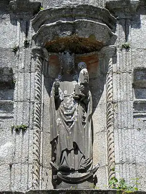 The Virgin Mary with child, above the entrance to the south porch