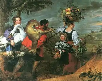 Jan Boeckhorst and Frans Snyders, Peasants on the Way to the Market
