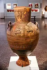 Boeotian early orientalizing - neck-amphora - Artemis as potnia theron.