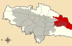 Location of the locality in the city of Bogotá