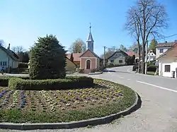 Centre of Bohuňov with the Chapel of Saints Cyril and Methodius