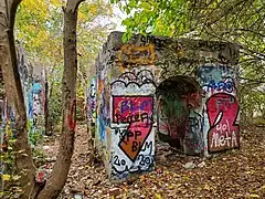 Remains of the boiler foundations from Warren powerhouse in 2020