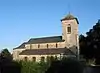 Het koor en het middenschip van de kerk Saint-Lambert