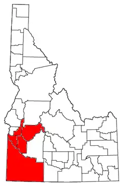 Map of Boise metropolitan area