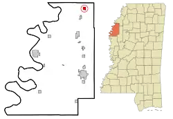 Location of Alligator, Mississippi