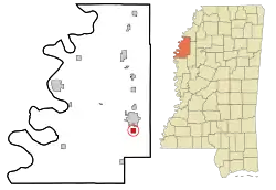 Location of Boyle, Mississippi
