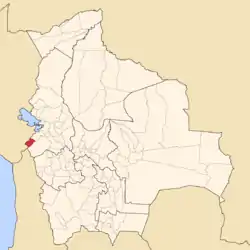 Location of José Manuel Pando Province within Bolivia