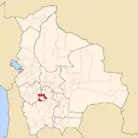 Location of Eduardo Abaroa Province in Bolivia