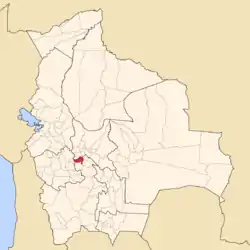 Location of the Alonso de Ibáñez Province within Bolivia