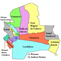 Provinces of the Santa Cruz Department