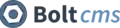 The logo for Bolt CMS, with a blue circle on the left, with a hexagon cut-out featuring another blue circle inside. To the right are the words "Bolt cms" with "Bolt" in black text and "cms" in a lighter blue colour.