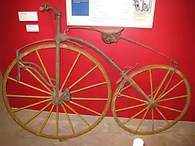 European "boneshaker" bicycle, circa 1868.
