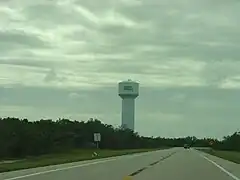 The Water Tower which welcomes southbound travelers on the Bonita Beach Causeway into Bonita Springs. It is on Big Hickory Island.