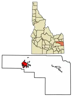 Location within Bonneville County