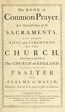 Baskerville's 1760 Book of Common Prayer.