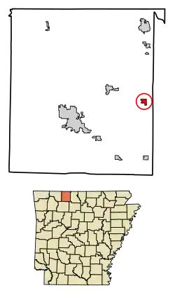 Location of Zinc in Boone County, Arkansas.