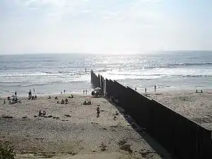 Beach in Tijuana at the border in 2006