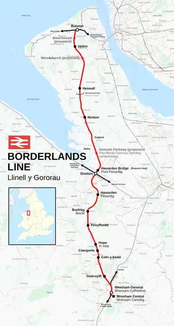 Map of the Borderlands line.