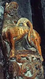 Lion on arch decoration from Borgund Stave Church