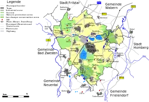 Map of Borken, Hesse