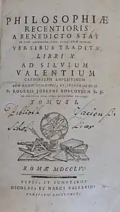 Title page of a 1755 copy of "Philosophiae recentioris a Benedicto Stay versibus traditae libri x"