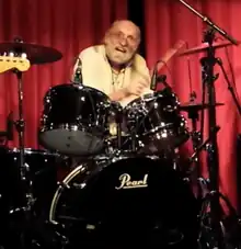 Bosse Skoglund playing the drums at Fasching in Stockholm in October 2013