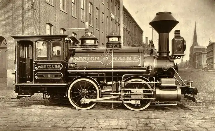 Boston & Maine locomotive at the Baldwin Locomotive Works by John Carbutt, 1871
