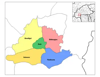 Diébougou Department location in the province