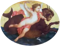 Cupid on a sea monster (c. 1857) by William Adolphe Bouguereau