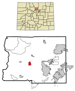 Location of the Gold Hill CDP in Boulder County, Colorado.