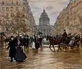 1918 painting of Boulevard Saint-Michel and Rue Soufflot by Jean-François Raffaëlli