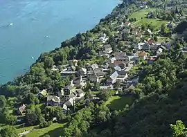 Bourdeau seen from the road to col du Chat pass.