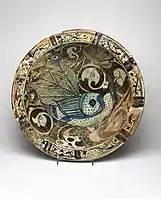 Syrian bowl with peacock motif, circa 1200. Brooklyn Museum.