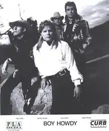 Boy Howdy promotional image. L-R: Cary Park, Jeffrey Steele, Larry Park, Hugh Wright.