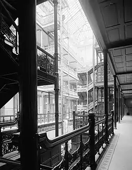 Oblique view of central atrium from balcony