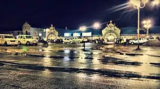 Brahmapur railway station on a rainy day