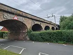 The viaduct crossing the road