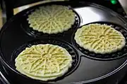 Thin wafer cookies such as pizzelle have been made since the Middle Ages.