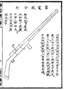 A breech loading matchlock with interchangeable barrels from the Shenqipu, 1598.